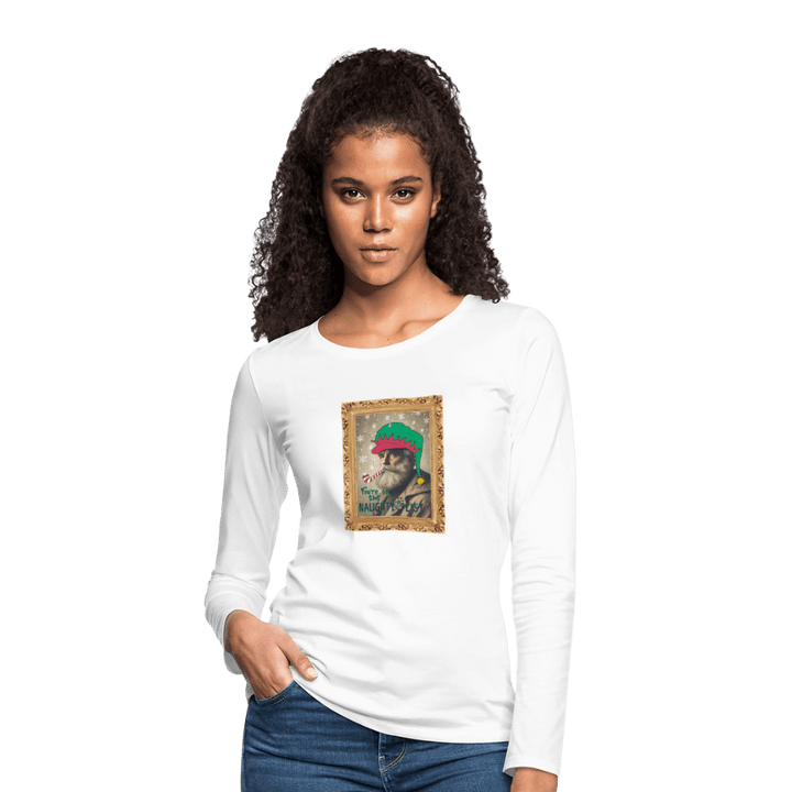 Fusentast - Dame Langærmet Trøje - Dame premium T-shirt med lange ærmer - hvid - Dajlig