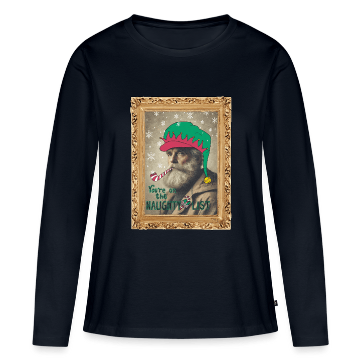 Fusentast - Dame Langærmet Trøje - Dame premium T-shirt med lange ærmer - navy - Dajlig