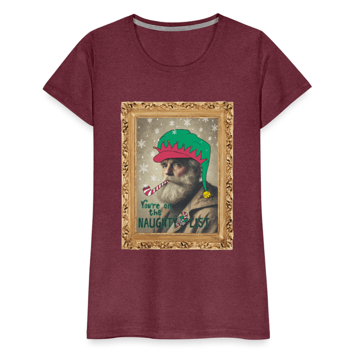 Fusentast - Premium Dame T-shirt - Dame premium T-shirt - bordeaux meleret - Dajlig.dk