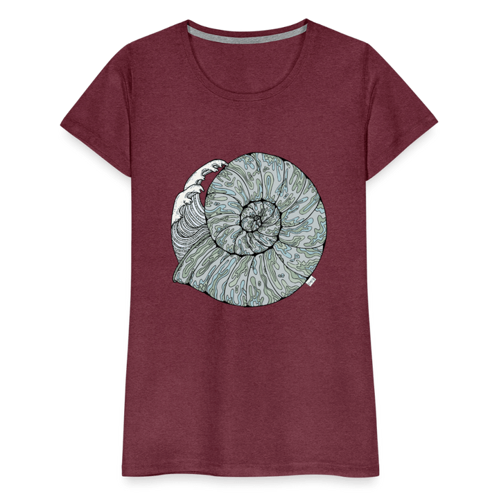 Havlyd - Eksklusiv Dame T-shirt - Dame premium T-shirt - bordeaux meleret - Dajlig.dk