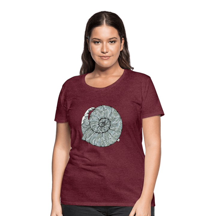 Havlyd - Eksklusiv Dame T-shirt - Dame premium T-shirt - bordeaux meleret - Dajlig.dk