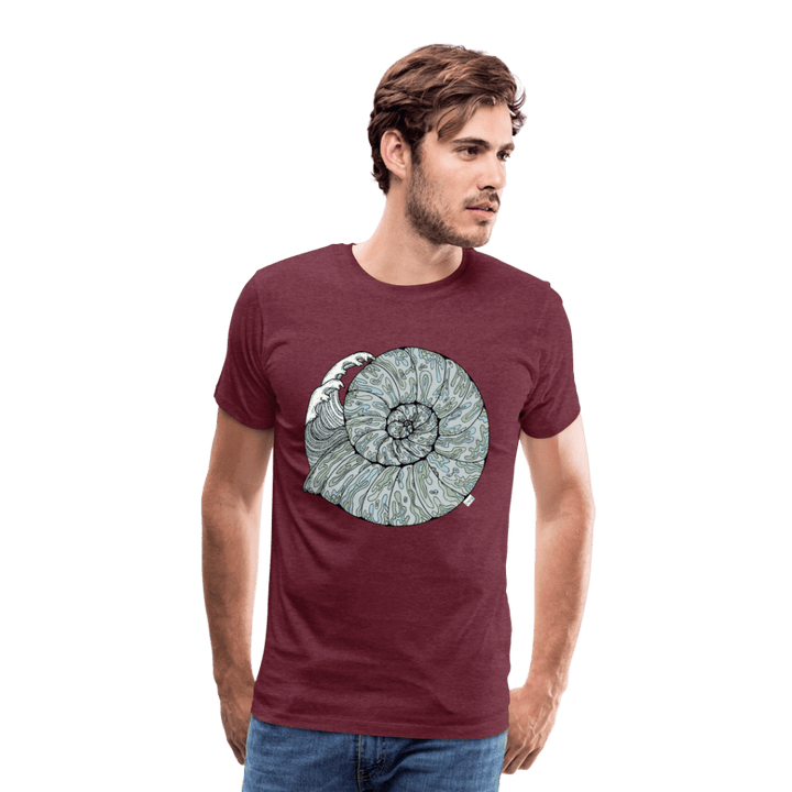 Havlyd - Eksklusiv Herre T-shirt - Herre premium T-shirt - bordeaux meleret - Dajlig.dk