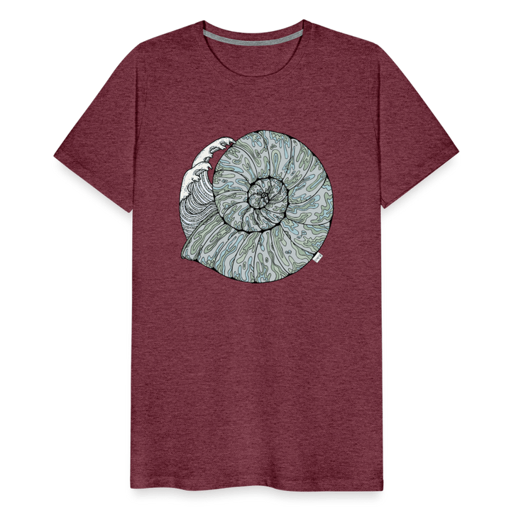 Havlyd - Eksklusiv Herre T-shirt - Herre premium T-shirt - bordeaux meleret - Dajlig.dk