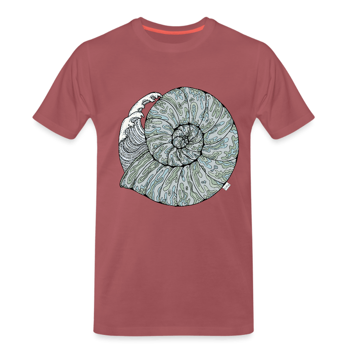 Havlyd - Eksklusiv Herre T-shirt - Herre premium T-shirt - forvasket bordeaux - Dajlig