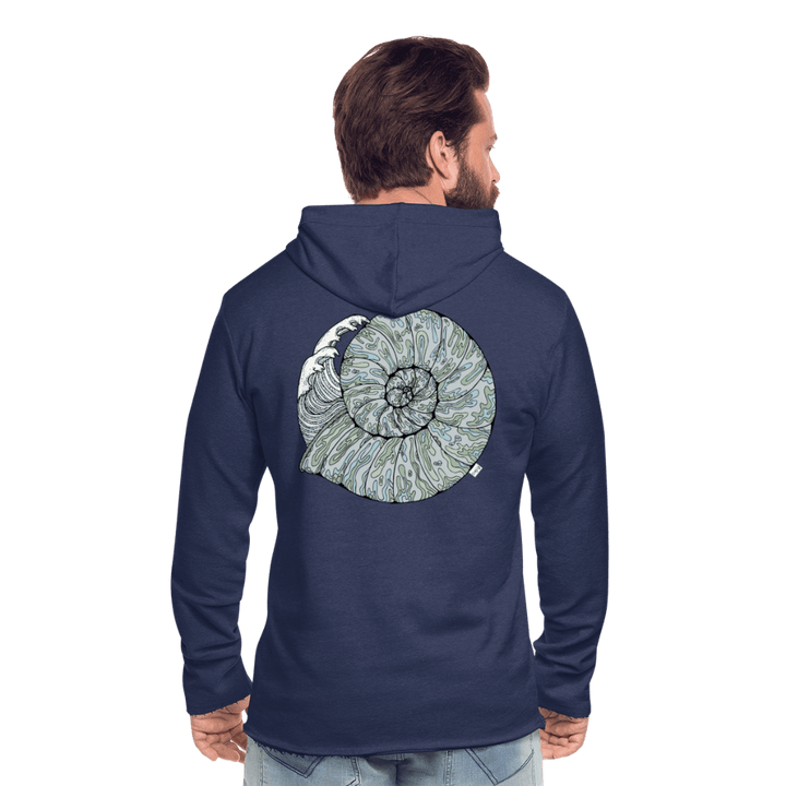 Havlyd - Let Unisex Hættetrøje - Let sweatshirt med hætte, unisex - marineblå meleret - Dajlig.dk