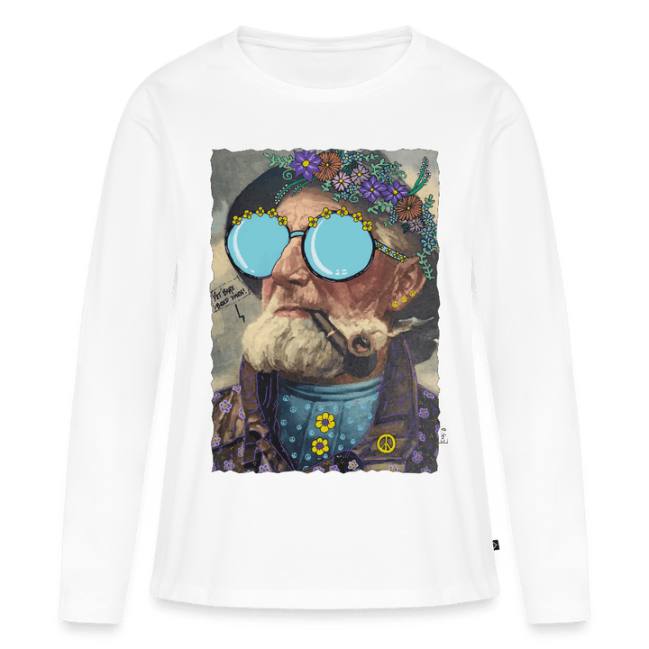 Hippie Hans - Dame Langærmet Trøje - Dame premium T-shirt med lange ærmer - hvid - Dajlig