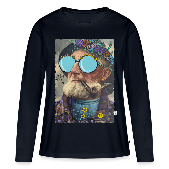 Hippie Hans - Dame Langærmet Trøje - Dame premium T-shirt med lange ærmer - navy - Dajlig