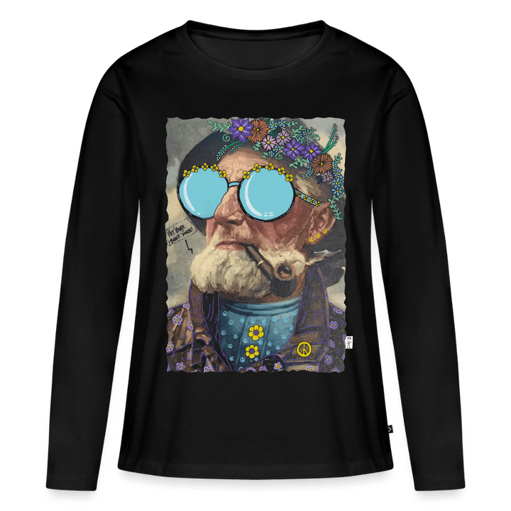 Hippie Hans - Dame Langærmet Trøje - Dame premium T-shirt med lange ærmer - sort - Dajlig