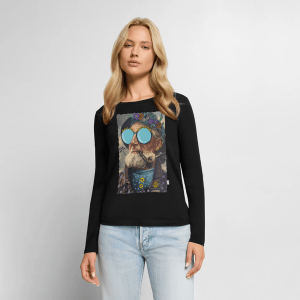Hippie Hans - Dame Langærmet Trøje - Dame premium T-shirt med lange ærmer - sort - Dajlig