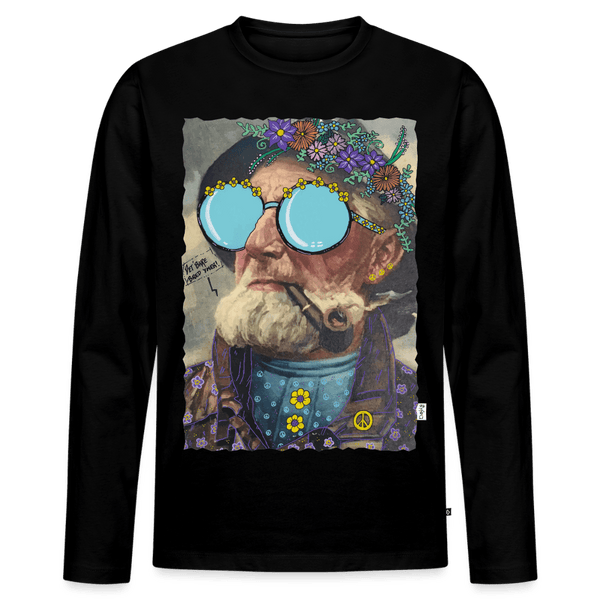 Hippie Hans - Herre Langærmet Trøje - Premium økologisk langærmet T-shirt til mænd - sort - Dajlig