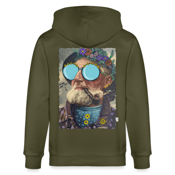 Hippie Hans - Kraftig Unisex Hættetrøje m. lynlås - Stanley/Stella økologisk unisex - hættejakke CULTIVATOR - khaki - Dajlig