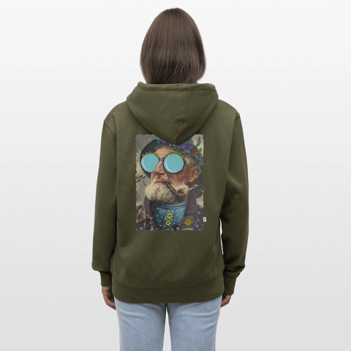Hippie Hans - Kraftig Unisex Hættetrøje m. lynlås - Stanley/Stella økologisk unisex - hættejakke CULTIVATOR - khaki - Dajlig