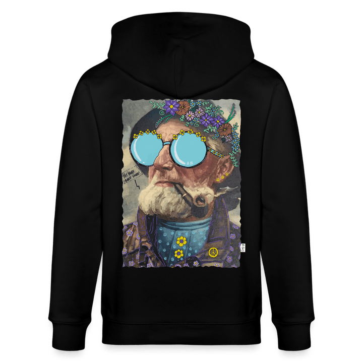 Hippie Hans - Kraftig Unisex Hættetrøje m. lynlås - Stanley/Stella økologisk unisex - hættejakke CULTIVATOR - sort - Dajlig