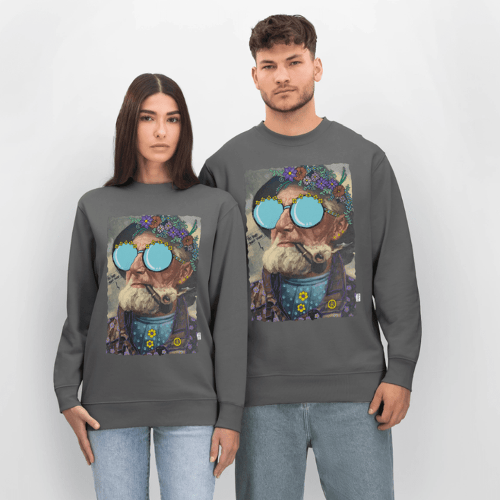 Hippie Hans - Kraftig Unisex Sweatshirt - Stanley/Stella økologisk unisex - sweatshirt CHANGER - charcoal - Dajlig