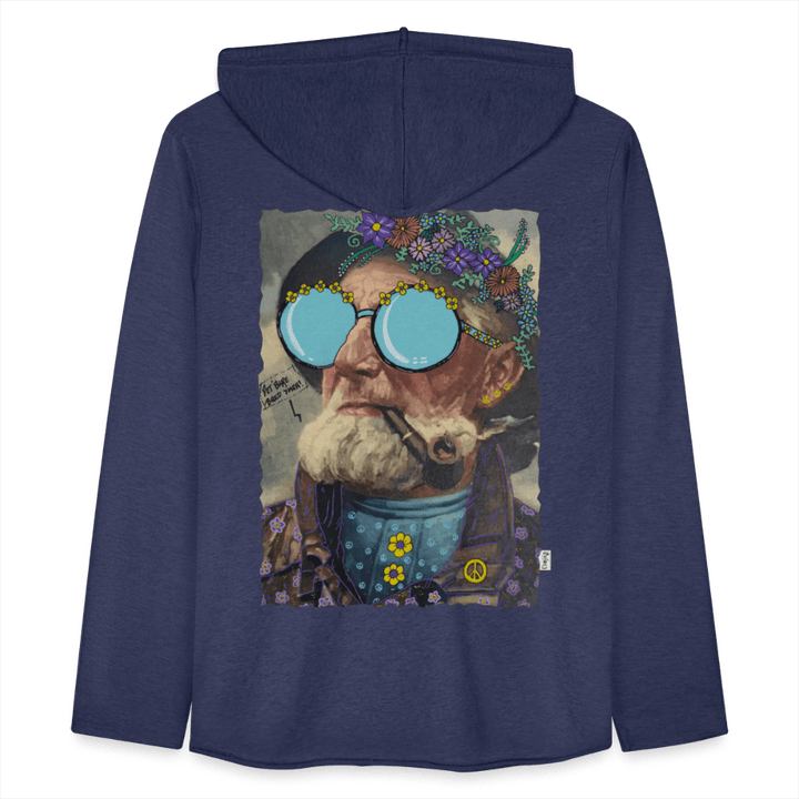 Hippie Hans - Let Unisex Hættetrøje - Let sweatshirt med hætte, unisex - marineblå meleret - Dajlig