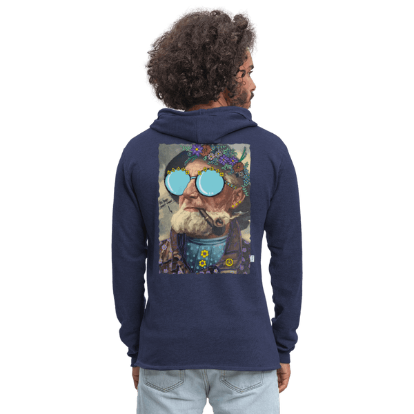 Hippie Hans - Let Unisex Hættetrøje - Let sweatshirt med hætte, unisex - marineblå meleret - Dajlig
