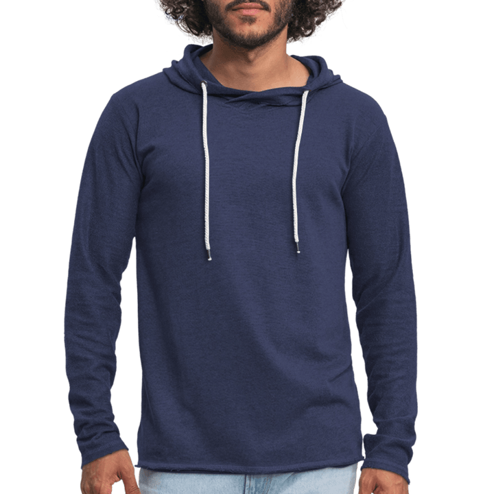 Hippie Hans - Let Unisex Hættetrøje - Let sweatshirt med hætte, unisex - marineblå meleret - Dajlig