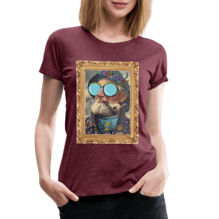 Hippie Hans - Premium Dame T-shirt - Dame premium T-shirt - bordeaux meleret - Dajlig.dk