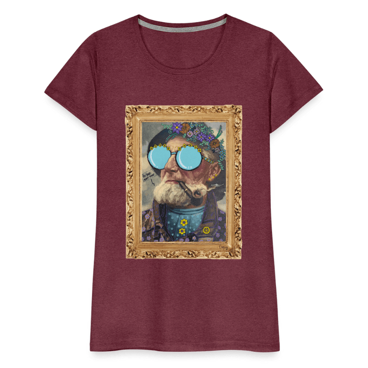 Hippie Hans - Premium Dame T-shirt - Dame premium T-shirt - bordeaux meleret - Dajlig.dk