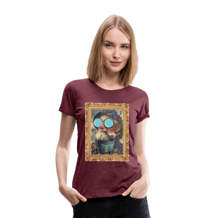 Hippie Hans - Premium Dame T-shirt - Dame premium T-shirt - bordeaux meleret - Dajlig.dk