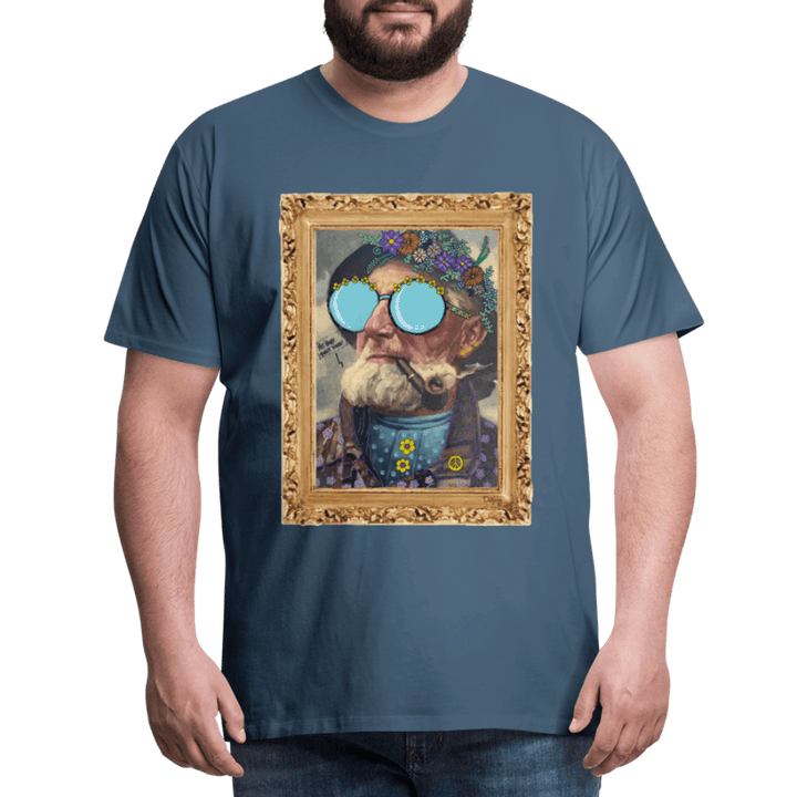 Hippie Hans - Premium Herre T-shirt - Herre premium T-shirt - blågrå - Dajlig.dk