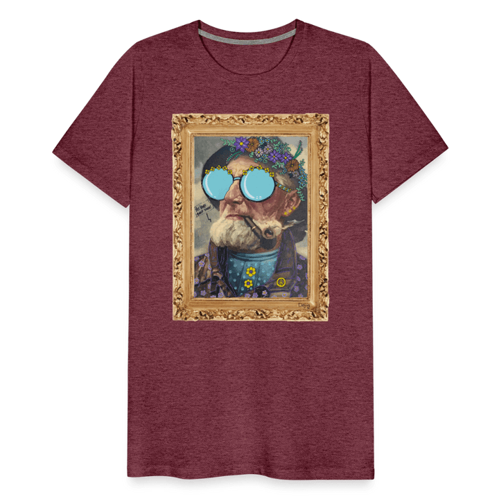 Hippie Hans - Premium Herre T-shirt - Herre premium T-shirt - bordeaux meleret - Dajlig.dk