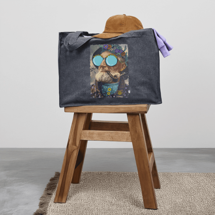 Hippie Hans - Stor kraftig mulepose i genbrugsstof - Stanley/Stella recycled shopping bag - dybblå - Dajlig