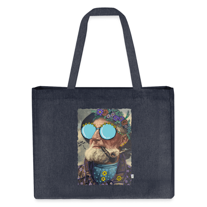 Hippie Hans - Stor kraftig mulepose i genbrugsstof - Stanley/Stella recycled shopping bag - dybblå - Dajlig