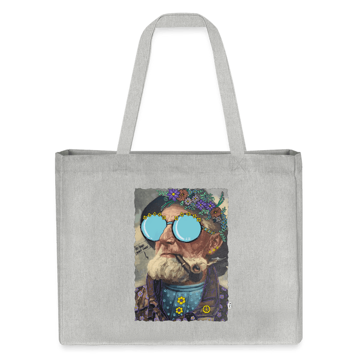 Hippie Hans - Stor kraftig mulepose i genbrugsstof - Stanley/Stella recycled shopping bag - grå meleret - Dajlig