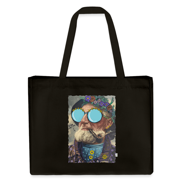 Hippie Hans - Stor kraftig mulepose i genbrugsstof - Stanley/Stella recycled shopping bag - sort - Dajlig