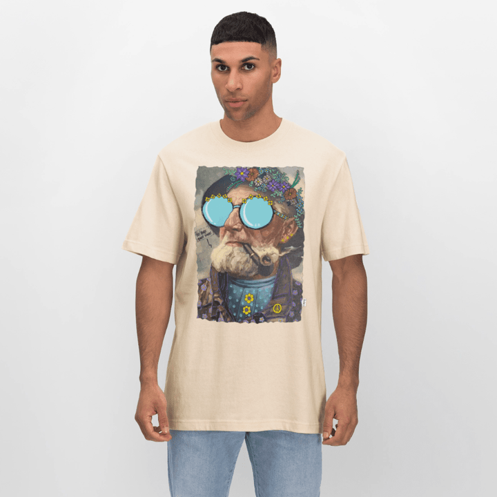 Hippie Hans - Unisex T-shirt - Stanley/Stella Relaxed Fit økologisk unisex - T-shirt Sparker - hvid grå - Dajlig