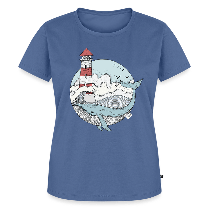 Hvalen & Havet - Eksklusiv Dame T-shirt - Dame premium T-shirt - dueblå - Dajlig
