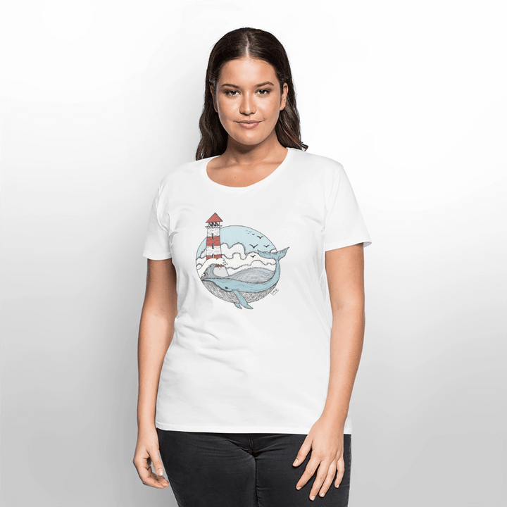 Hvalen & Havet - Eksklusiv Dame T-shirt - Dame premium T-shirt - hvid - Dajlig