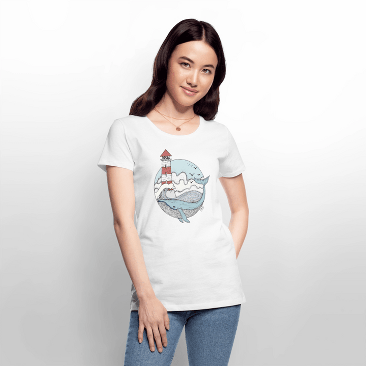 Hvalen & Havet - Eksklusiv Dame T-shirt - Dame premium T-shirt - hvid - Dajlig