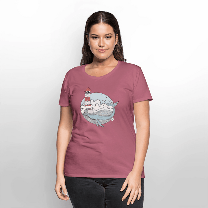 Hvalen & Havet - Eksklusiv Dame T-shirt - Dame premium T-shirt - mauve - Dajlig
