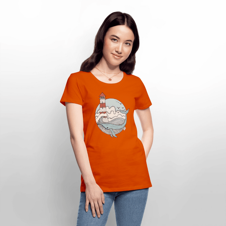 Hvalen & Havet - Eksklusiv Dame T-shirt - Dame premium T-shirt - orange - Dajlig