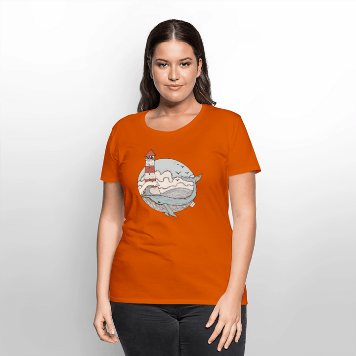 Hvalen & Havet - Eksklusiv Dame T-shirt - Dame premium T-shirt - orange - Dajlig