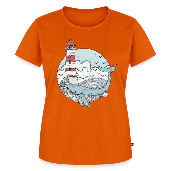 Hvalen & Havet - Eksklusiv Dame T-shirt - Dame premium T-shirt - orange - Dajlig