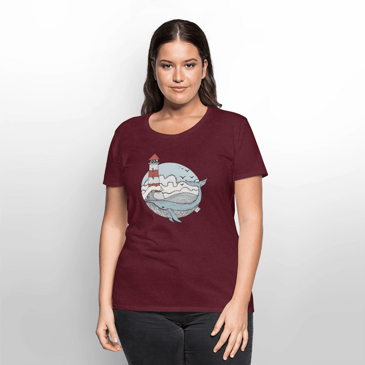 Hvalen & Havet - Eksklusiv Dame T-shirt - Dame premium T-shirt - vinrød - Dajlig