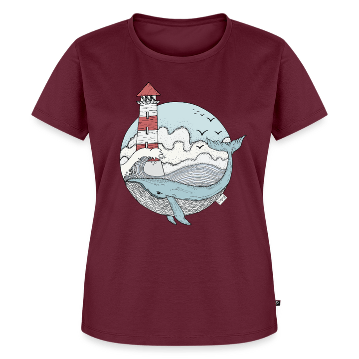 Hvalen & Havet - Eksklusiv Dame T-shirt - Dame premium T-shirt - vinrød - Dajlig