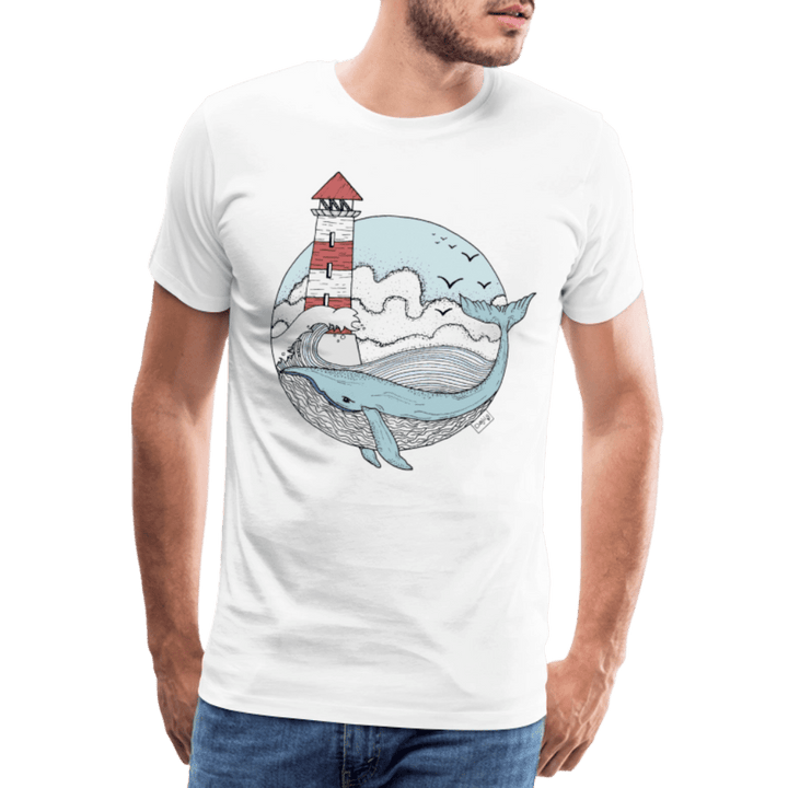 Hvalen & Havet - Eksklusiv Herre T-shirt - Herre premium T-shirt - hvid - Dajlig.dk