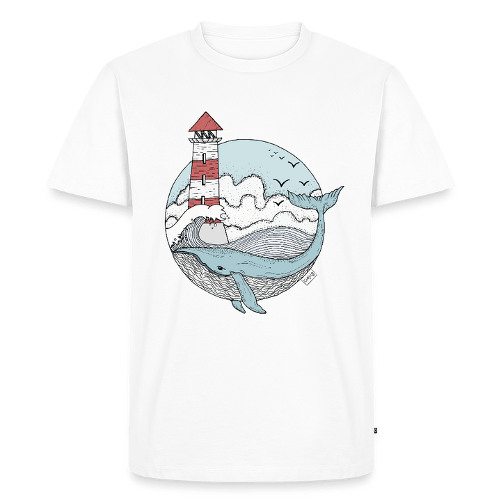 Hvalen & Havet - Eksklusiv Herre T-shirt - Herre premium T-shirt - hvid - Dajlig