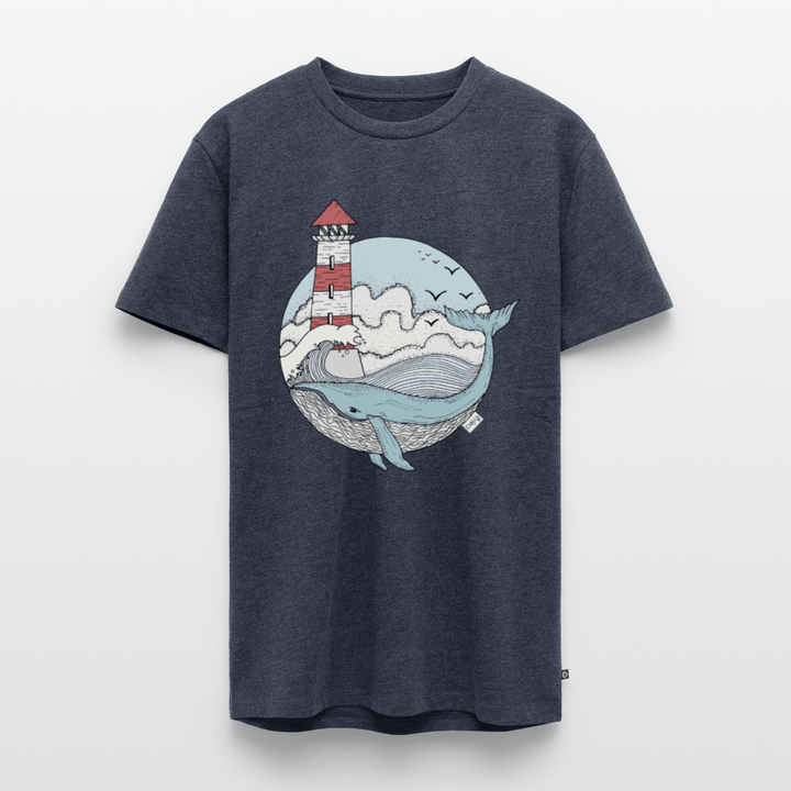 Hvalen & Havet - Eksklusiv Herre T-shirt - Herre premium T-shirt - jeansblå - Dajlig