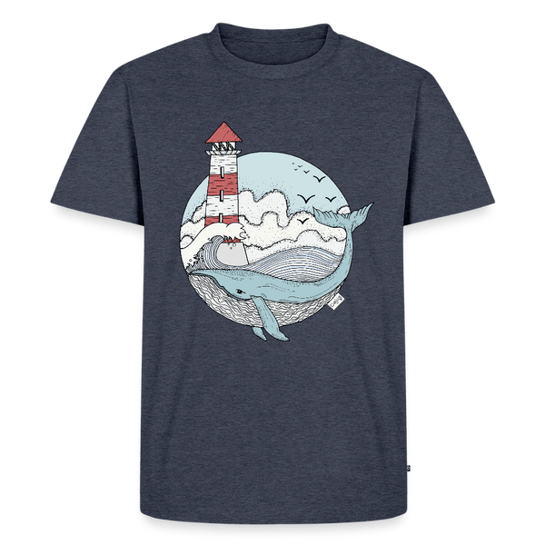 Hvalen & Havet - Eksklusiv Herre T-shirt - Herre premium T-shirt - jeansblå - Dajlig