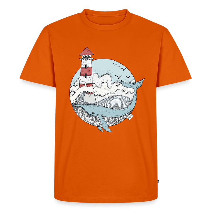 Hvalen & Havet - Eksklusiv Herre T-shirt - Herre premium T-shirt - orange - Dajlig