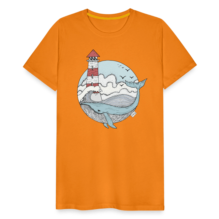 Hvalen & Havet - Eksklusiv Herre T-shirt - Herre premium T-shirt - orange - Dajlig.dk