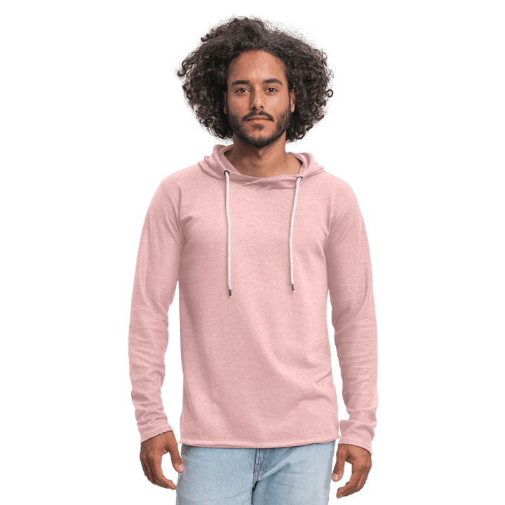 Hvalen & Havet - Let Unisex Hættetrøje - Let sweatshirt med hætte, unisex - rosa - creme meleret - Dajlig.dk