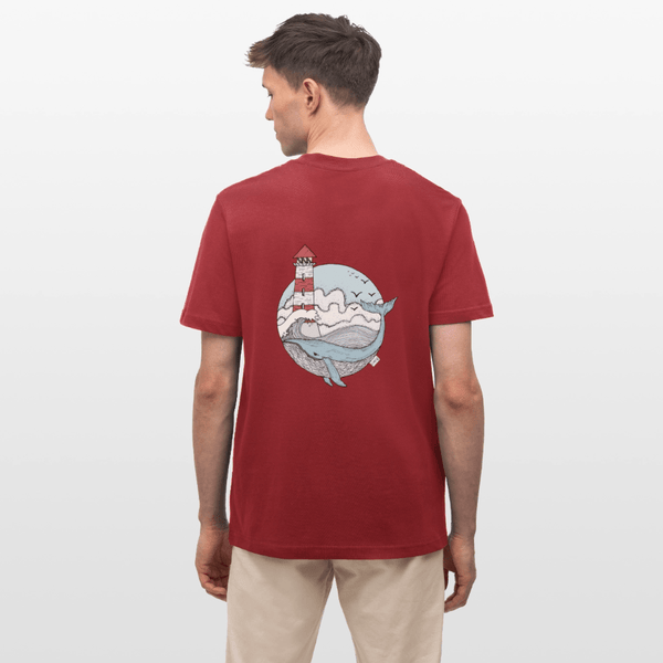 Hvalen & Havet - Unisex T-shirt - Stanley/Stella Relaxed Fit økologisk unisex - T-shirt Sparker - jordrød - Dajlig