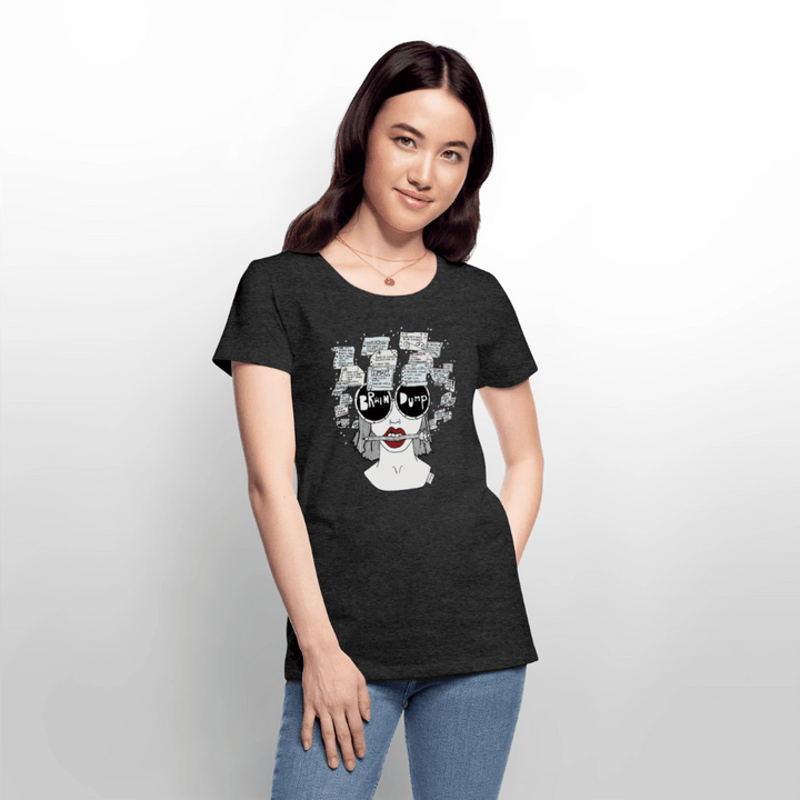 (Ikke aktiv, mørk) ADHD Brain Dump Dame T-shirt - Dame premium T-shirt - antracit meleret - Dajlig