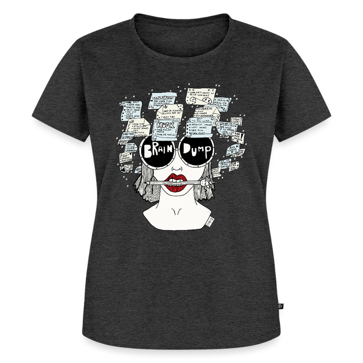 (Ikke aktiv, mørk) ADHD Brain Dump Dame T-shirt - Dame premium T-shirt - antracit meleret - Dajlig